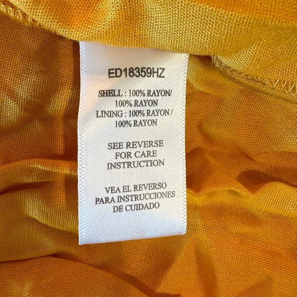 En Crème Mustard Yellow Maxi Dress S Boho Festival Metallic Embroidery NWT - Picture 4 of 9